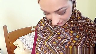 Hairy arabic babe gets fucked for cash