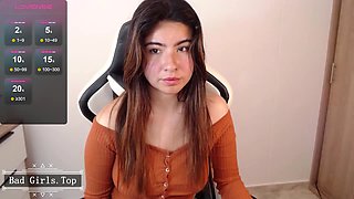 Natural big boobs super cute slim web brunette teen