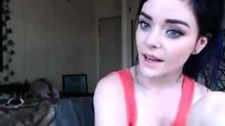 Busty brunette solo masturbation