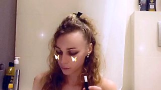 Small titted teen from EU masturbating
