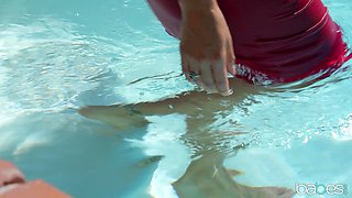 Luna Star's Wet Passion in a Steamy Pool Encounter