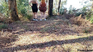 My Wife and Stepsister-in-law Taking off Her Clothes in Public on the Trail! Exhibitionism in Public!