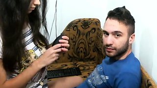 Small titted brunette amateur anal nailed at home