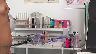 Physical examination of young stepmom in freaky doctor's office