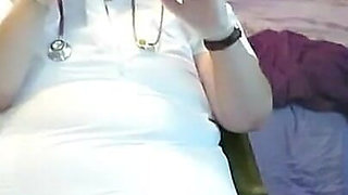 Requested Nurse Play with Self with Medical Gloves on Strip Tease!