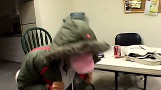 Small tit brunette gives a POV blowjob