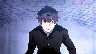 Prince strips bride and claims his ass in hot gay anime anal