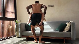 Passionate sunset sex after a hard work day. Real amateur