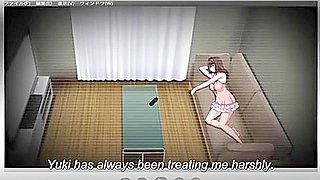 He sets up a camera and threatens her by watching his sister masturbating, then penetrates her and cums inside her.