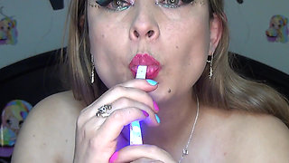 Deepthroat to a Colored Electric Tape...