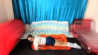 Cute amateur brunette naughty in solo jerking show on camera