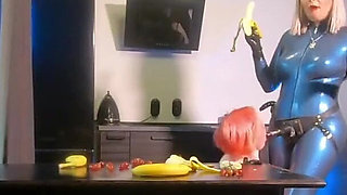 Romantic Sexual BDSM Morning of 2 Lesbian Girls in Latex Rubber