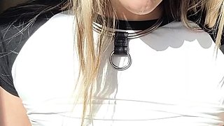 Solo busty tart masturbating