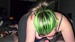 Green Haired Wife Sucks and Fucks