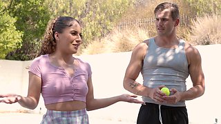 Cute baby Liv Revamped has a great time with a young guy in a steamy scene.
