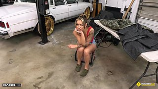 An Inked Mechanic And A Busty Dirty Blonde Stop Pretending To Fix Anything