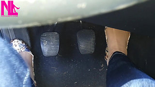Pedal Pumping in Flowered Flats