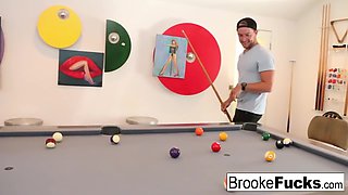 Brooke uses Van's balls to play sensual pool.