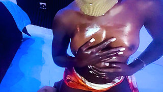 Hot Slim Thick African Ebony Goddess POV Oily Small Tits Massage Slow Motion