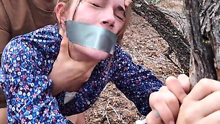 Pretty Slim Submissive Babe Gets Fucked Mercilessly Hard In Her Mouth & Twat In the Forest