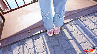 German Scout - Skinny German Teen Amber Kawaii Get Leg Shaking Orgasm at Casting Sex