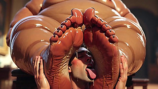 SSBBW Makes Skinny Slave Lick Her Sweaty Feet