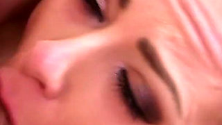 Busty Blonde Deepthroats Hard Then Takes Facial