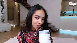 Laura Saenz Spider-Man Cosplay Cam Show With Stroking