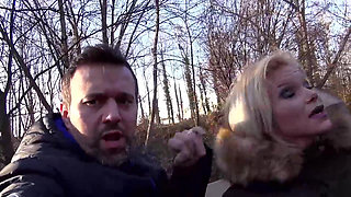 Tattooed Blonde Wife Wild Outdoor Car Fuck