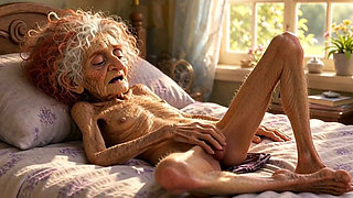 90 Year Old Woman Masturbates Her Wrinkled Ugly Pussy