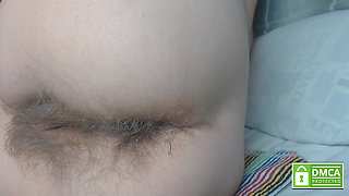 Pink Beads in Hairy Asshole