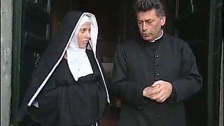 2 nuns are comforting a sister-in-law, but she don't know they're 2 nasty transgender princesses!