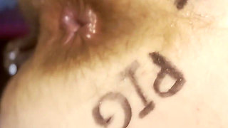 Fed cum from her creampied ass