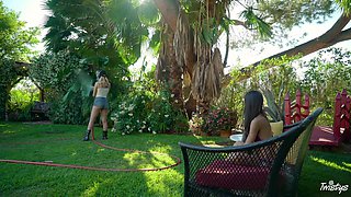 Raunchy lesbos breathtaking porn movie