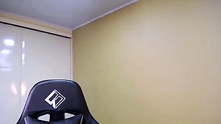 Amateur brunette devyn toys her big pussy in the office