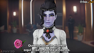 Widowmaker Gets Two Giant Cocks [Subtitled in Spanish]