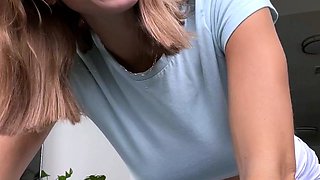 Solo masturbation of a beautiful amateur blonde