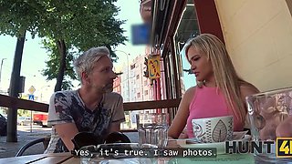 Blonde ass and pussy fucked in front of cuckold in the office