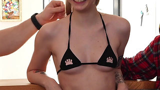 When the Parents Are Not at Home, Two Horny Guys Have Threesome Sex with Their Hot Stepsister!