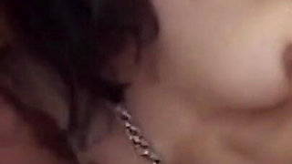 Collared Brunette MILF Takes Cock by Pool
