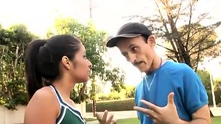 Latina teen fucks old man cock