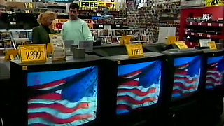 Redhair pussy licking big boobs blonde dildo penetrated in the super market