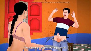 Saw uncle's whore Indian stepdaughter naked and then desi boy fucked her (Hindi Sex)