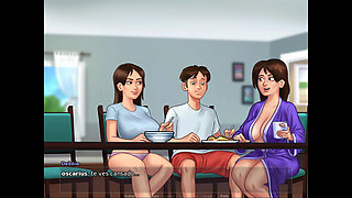Stepmom VS Stepsister who fucks the tenant better? 3 Summertime Saga