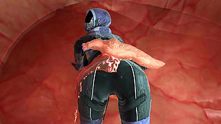slime fucked lara with a huge cock in the pussy then in the ass 3D