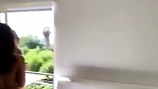 Blonde teen in solo action with her pussy
