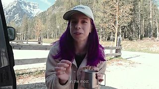 Amateur Italian Vlogger Norage & Noranipix Outdoor Blowjob & Huge Facial Cumshot in 4K