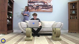 British Milf Lady Ava With Big Breasts Fucks Her Virgin Stepson - MatureNl