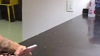 Lucky Motoboy Delivered Pizza to Delicious Young Woman
