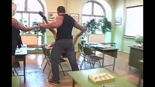 Blonde French MILF Kathy Heart Takes Hardcore Anal in Classroom with Anita Paris